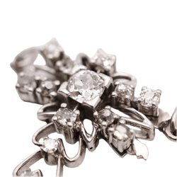 Pendentif Belle Époque en or blanc, perles et diamants - Castafiore