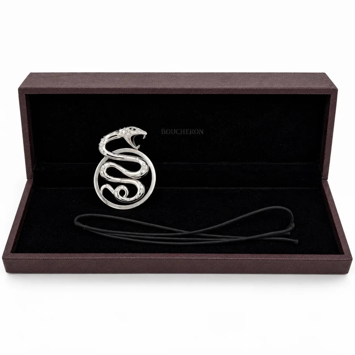 Pendentif BOUCHERON "Trouble Serpent" GM en or blanc et diamants - Castafiore