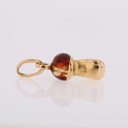 Pendentif breloque champignon en or jaune et émail - Castafiore