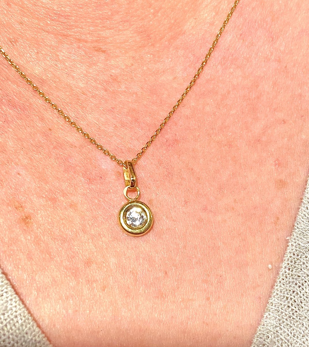 Pendentif Brillant en Or jaune et Diamant - Castafiore