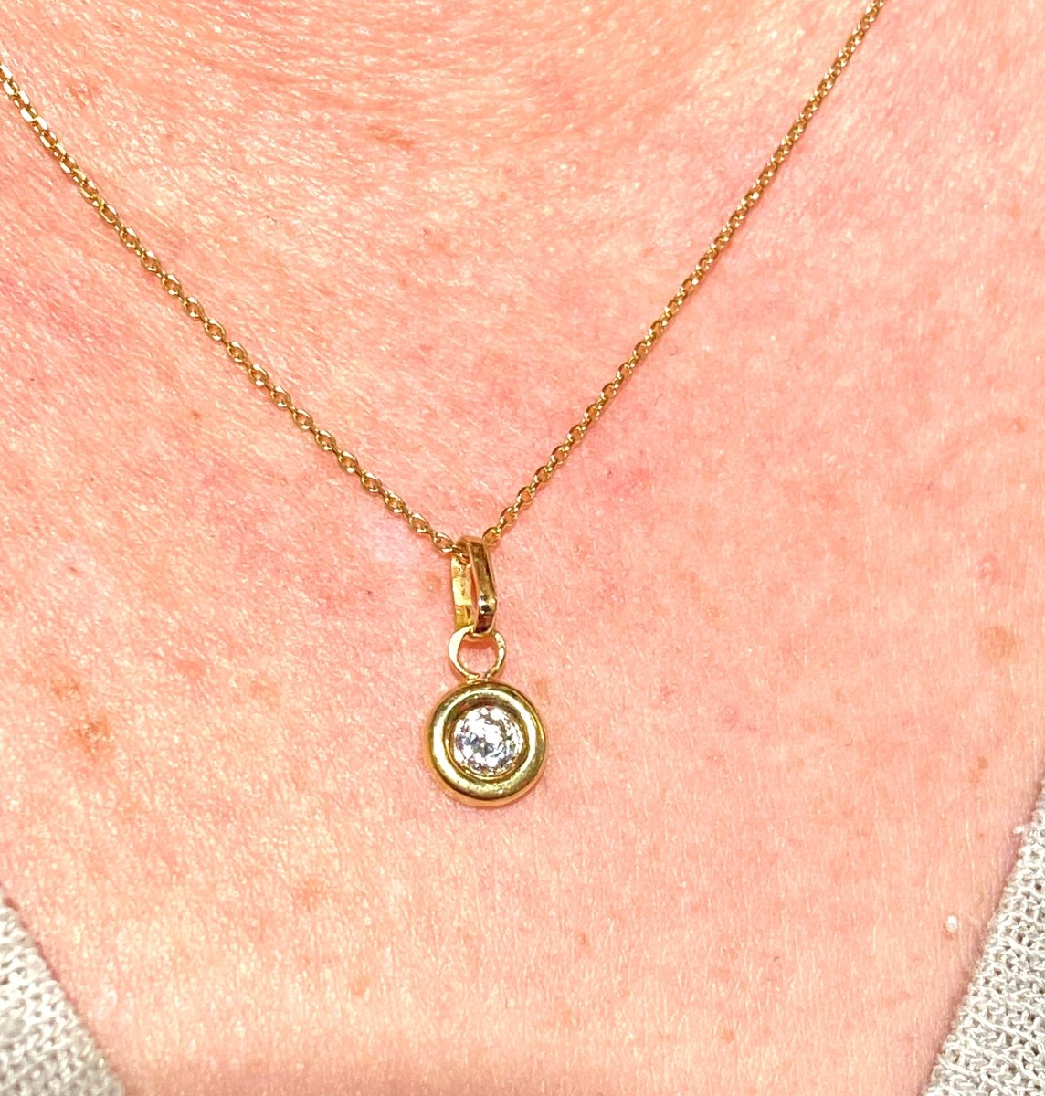 Pendentif Brillant en Or jaune et Diamant - Castafiore