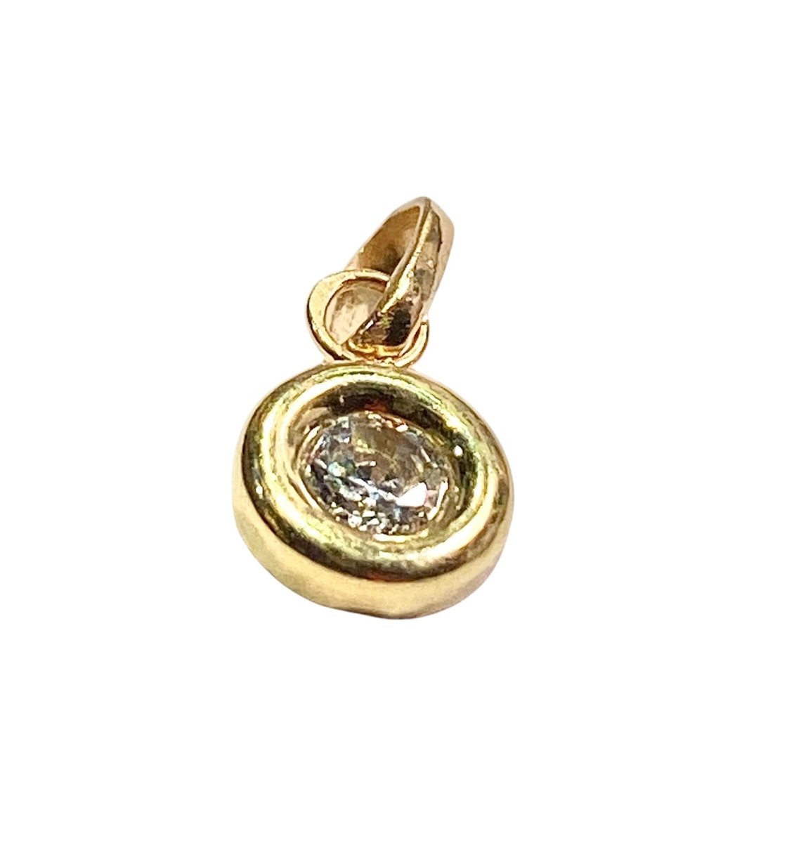 Pendentif Brillant en Or jaune et Diamant - Castafiore