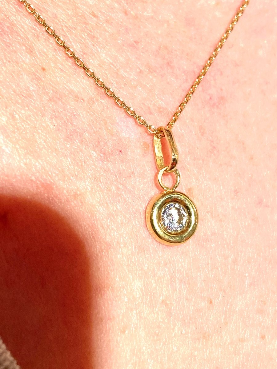 Pendentif Brillant en Or jaune et Diamant - Castafiore