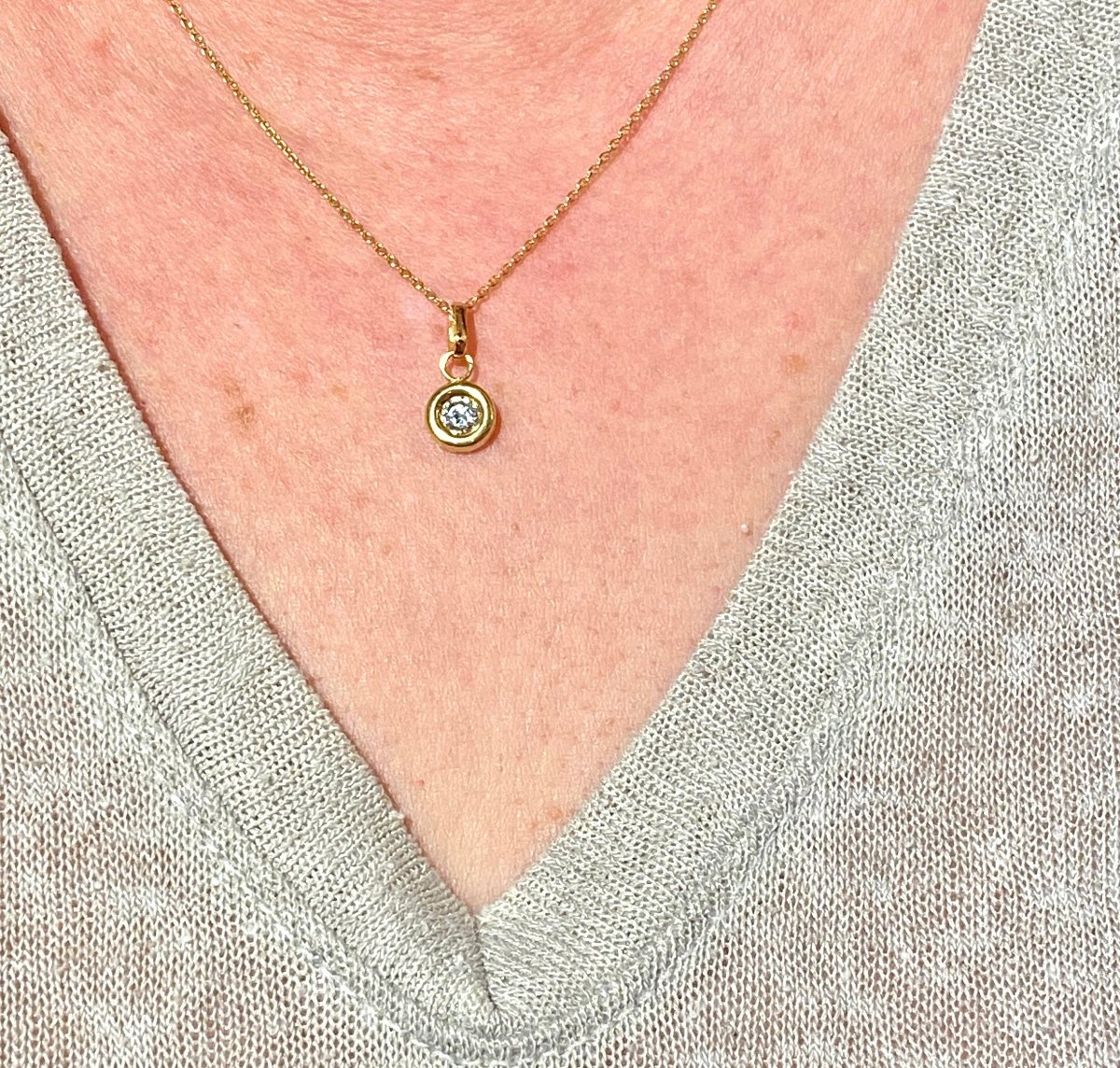 Pendentif Brillant en Or jaune et Diamant - Castafiore