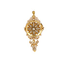 Pendentif Broche Napoléon III or diamants perles fines - Castafiore