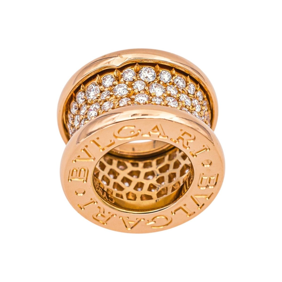 Pendentif BULGARI "B.Zero1" en or rose et diamant - Castafiore