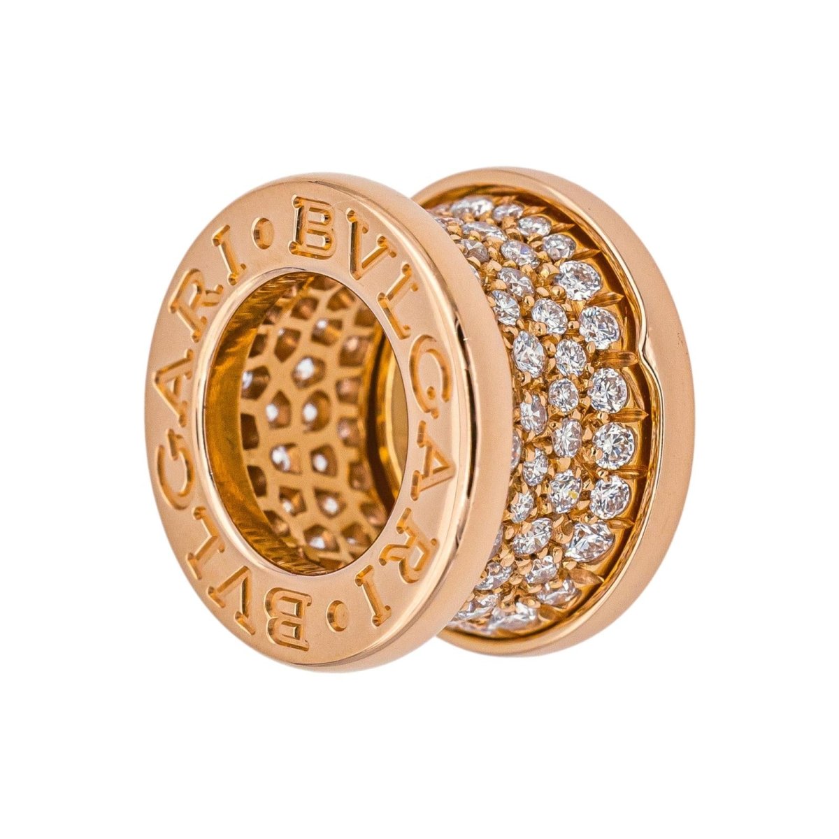 Pendentif BULGARI "B.Zero1" en or rose et diamant - Castafiore