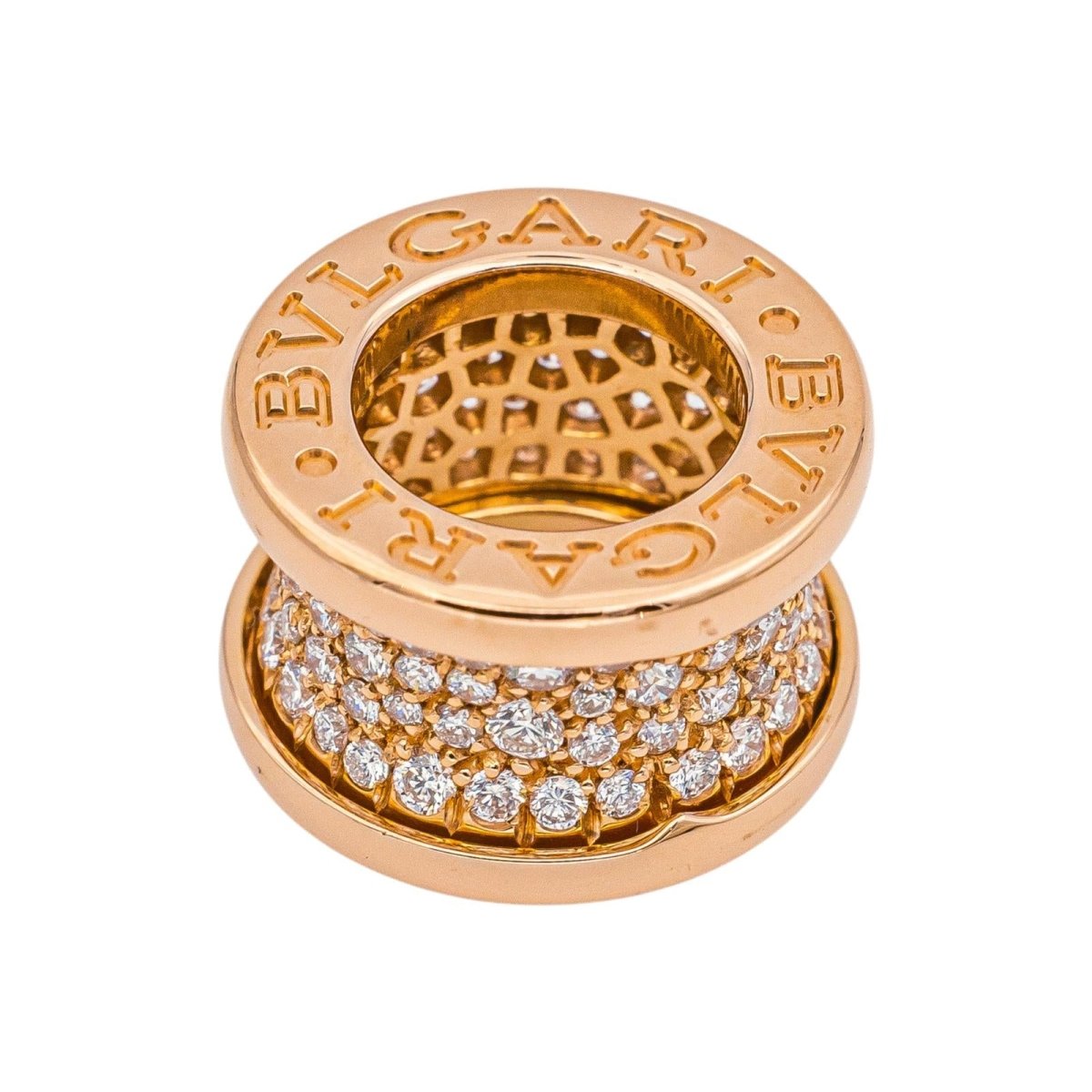 Pendentif BULGARI "B.Zero1" en or rose et diamant - Castafiore