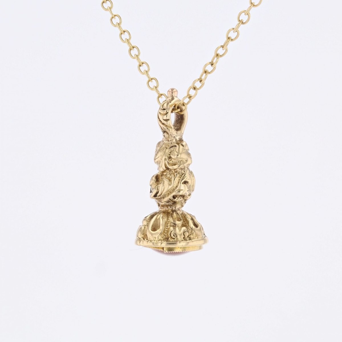 Pendentif cachet en or jaune et verre - Castafiore