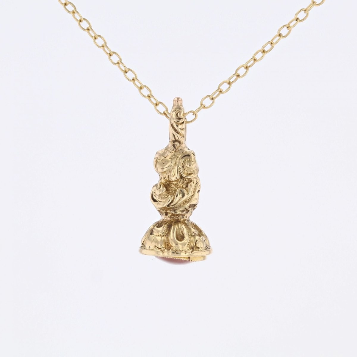 Pendentif cachet en or jaune et verre - Castafiore