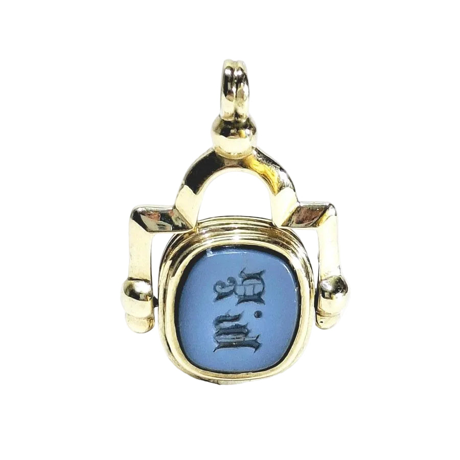 Pendentif Cachet Or Et Agate - Castafiore