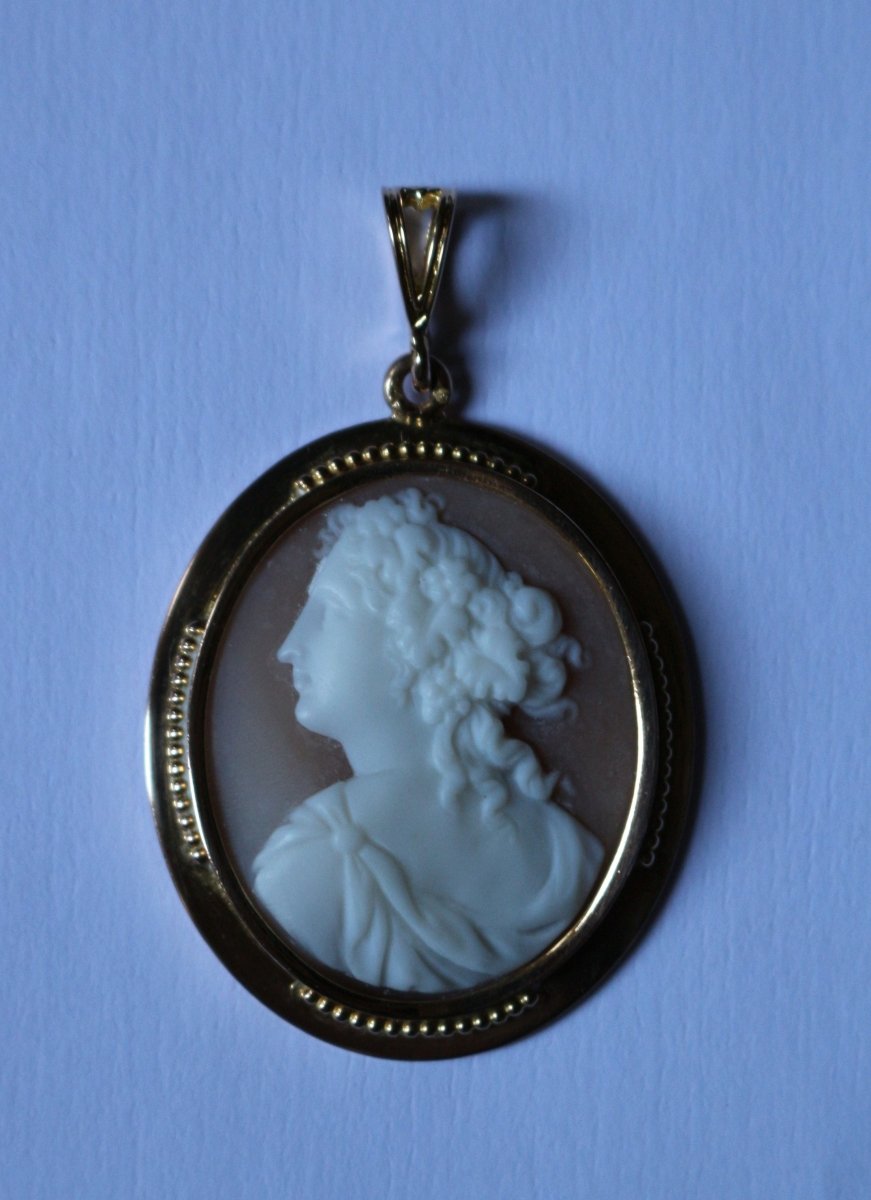 Pendentif camée ancien en or jaune - Castafiore