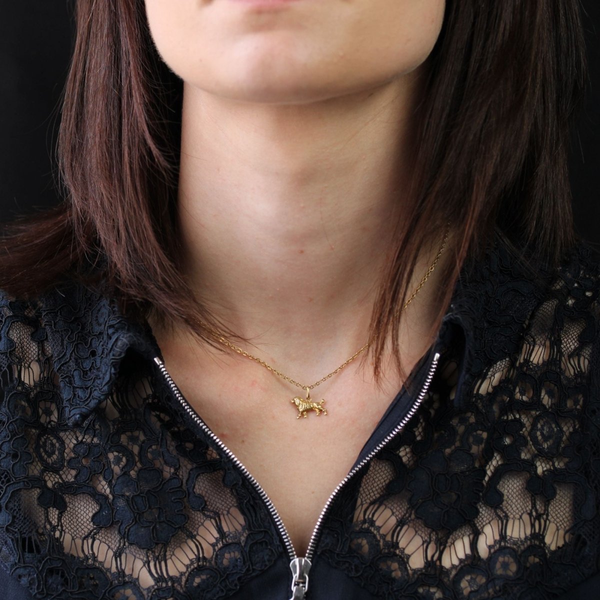 Pendentif caniche or - Castafiore