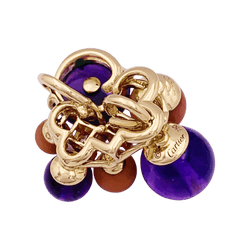 Pendentif CARTIER Délices de Goa en or jaune améthystes corail et diamants - Castafiore