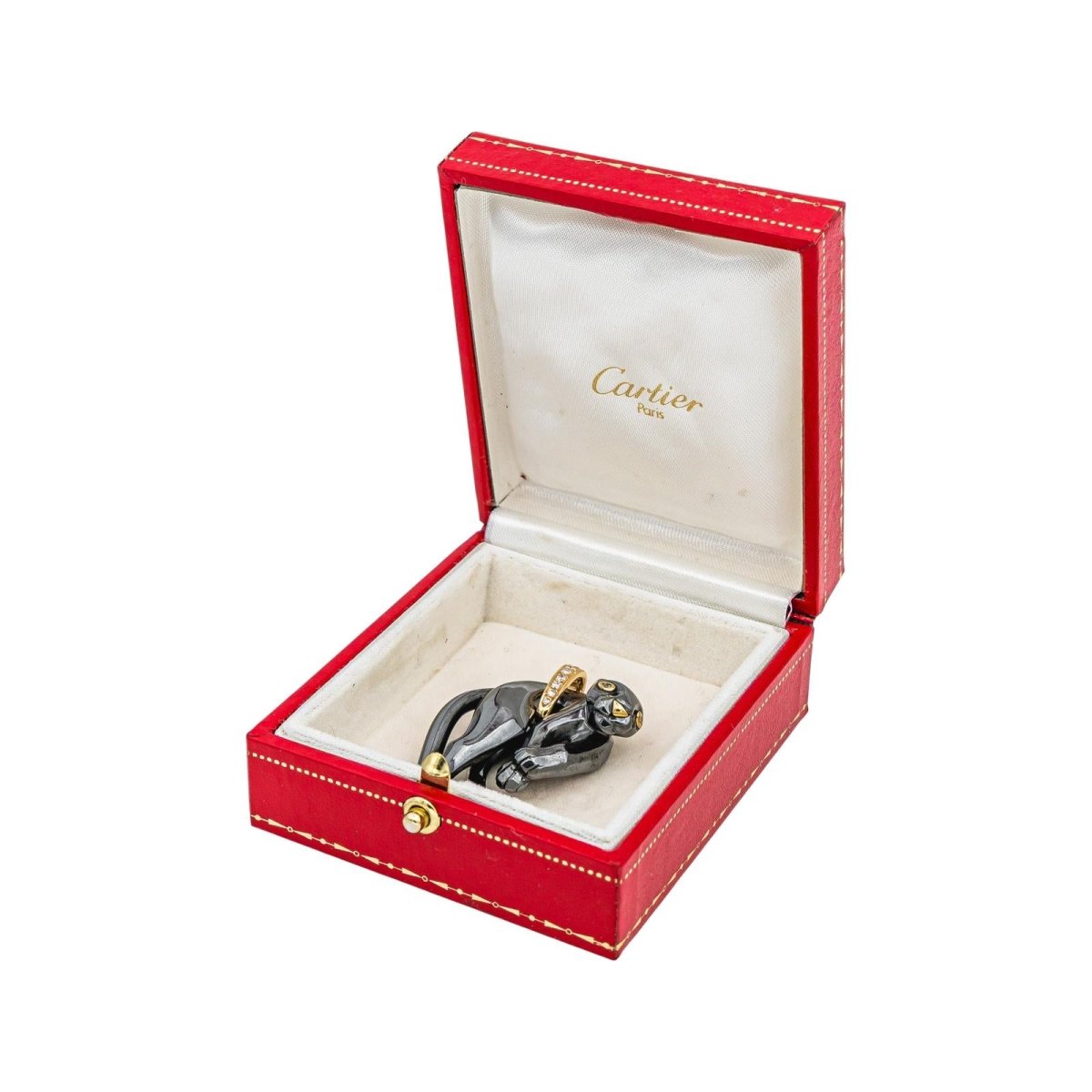 Pendentif CARTIER "Panthère" en or jaune, argent et diamants - Castafiore