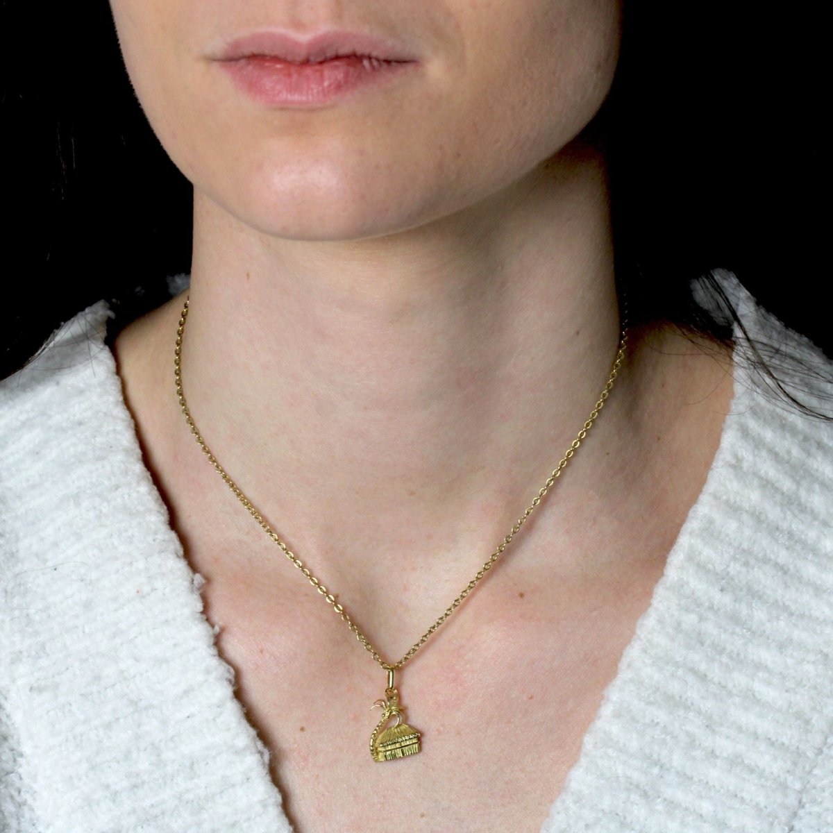 Pendentif case et cocotier or jaune - Castafiore