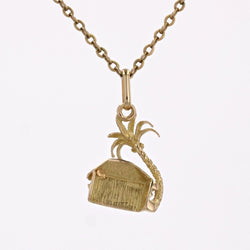 Pendentif case et cocotier or jaune - Castafiore