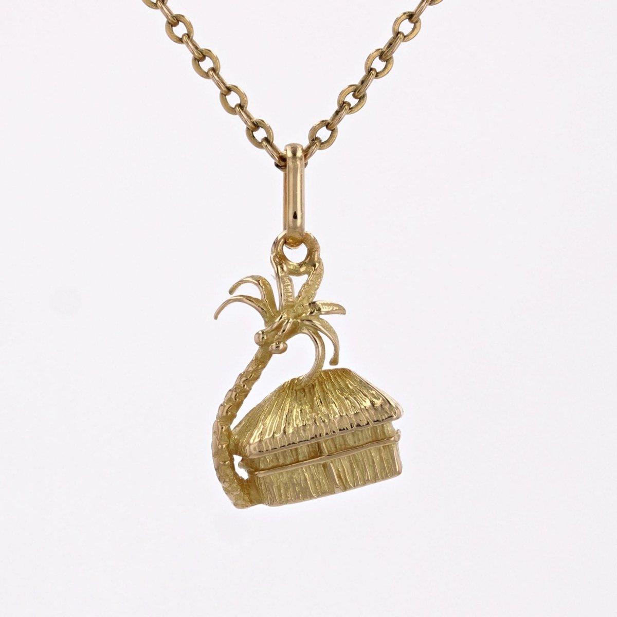 Pendentif case et cocotier or jaune - Castafiore