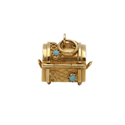 Pendentif Charm en or jaune et turquoise - Castafiore