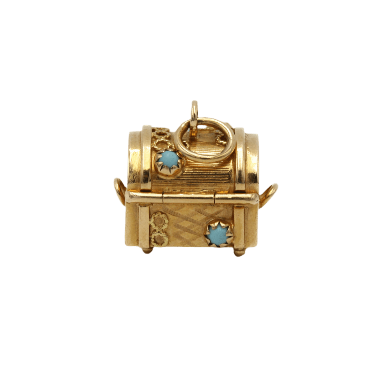 Pendentif Charm en or jaune et turquoise - Castafiore