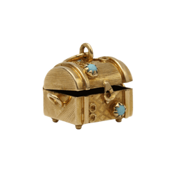 Pendentif Charm en or jaune et turquoise - Castafiore