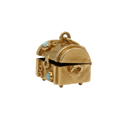 Pendentif Charm en or jaune et turquoise - Castafiore