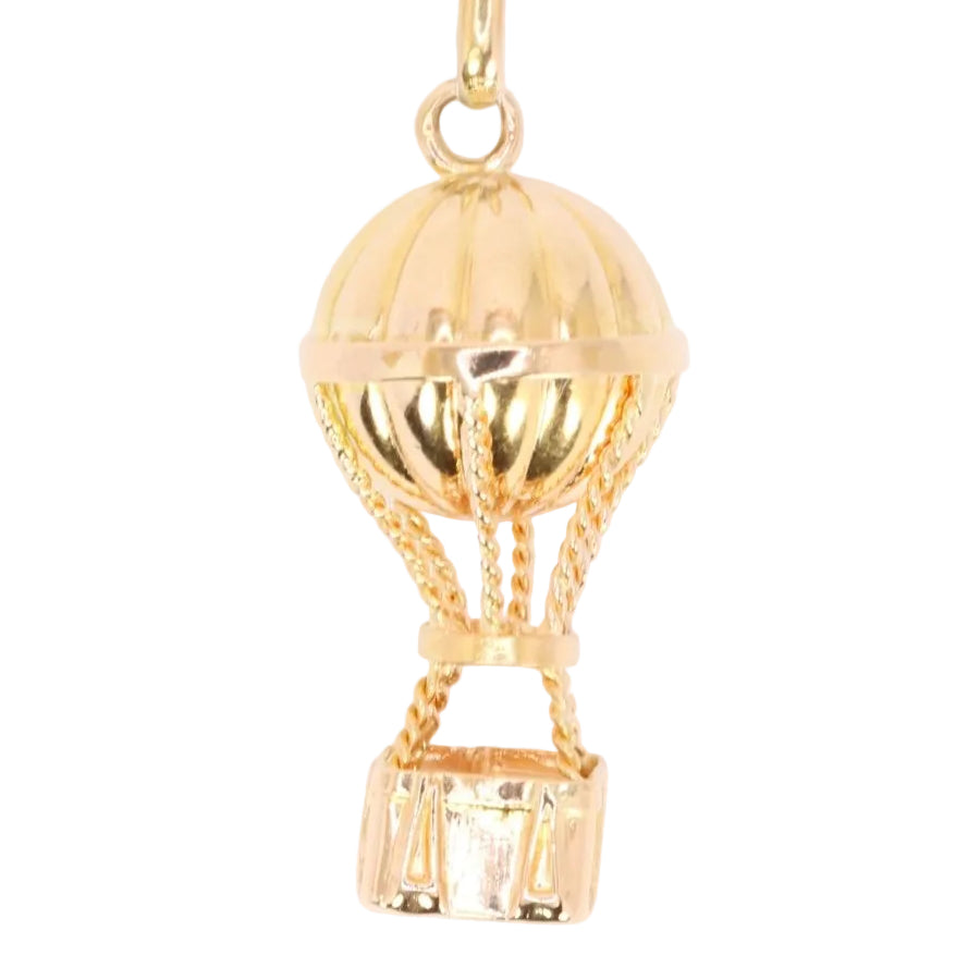 Pendentif charms montgolfière or jaune - Castafiore