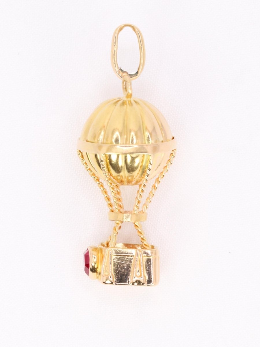 Pendentif charms montgolfière or jaune - Castafiore