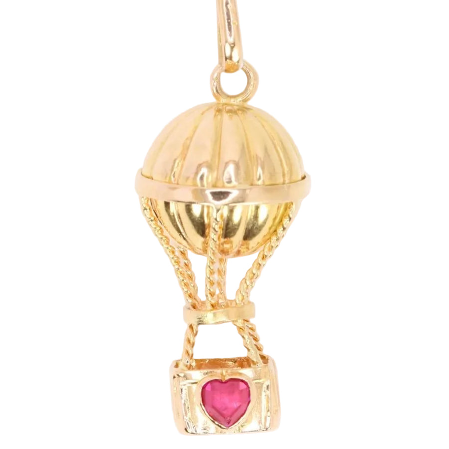Pendentif charms montgolfière or jaune - Castafiore
