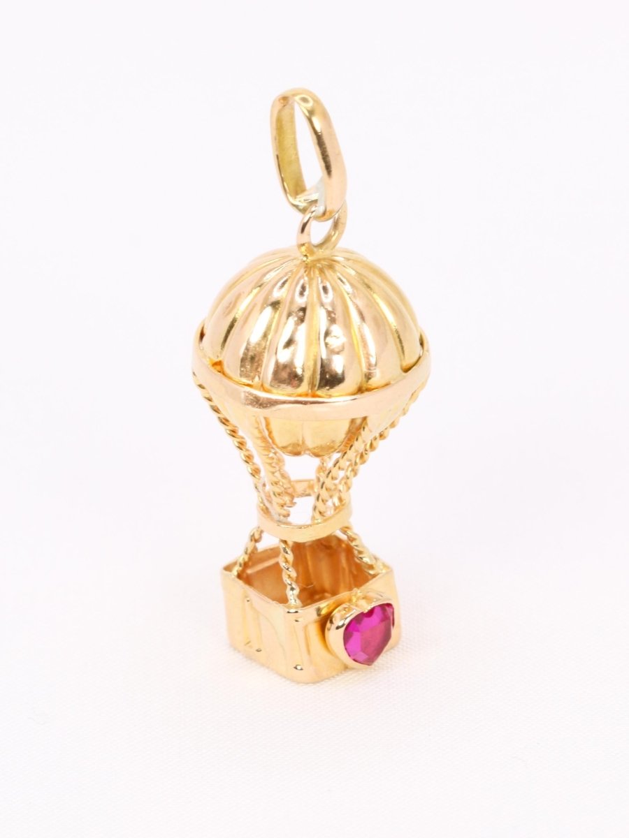 Pendentif charms montgolfière or jaune - Castafiore