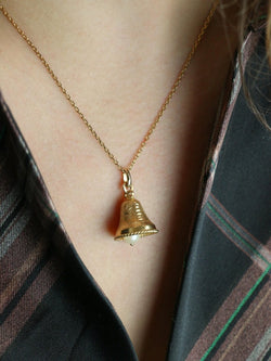 Pendentif charms vintage cloche or jaune perle - Castafiore