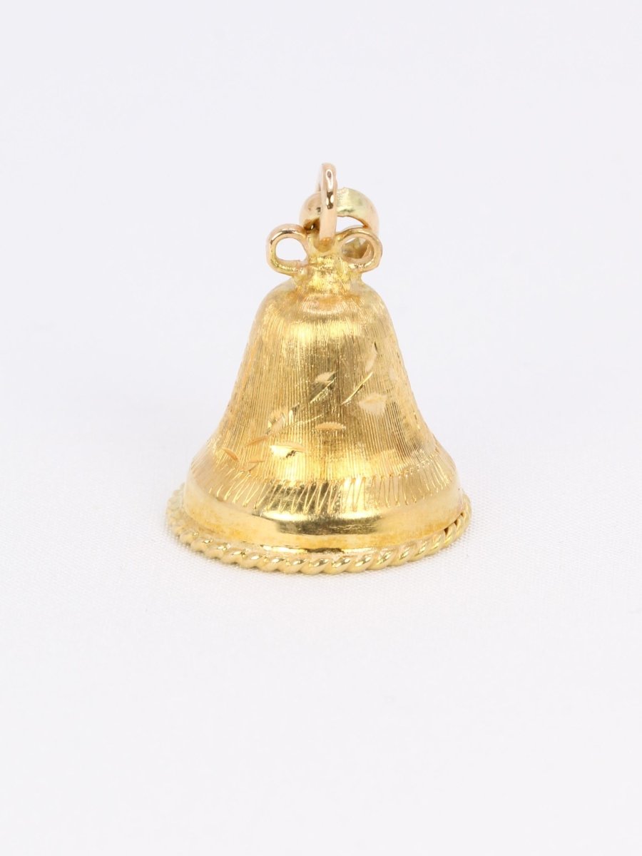 Pendentif charms vintage cloche or jaune perle - Castafiore