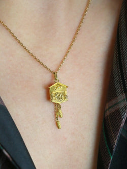 Pendentif Charms vintage coucou or jaune - Castafiore