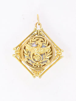 Pendentif Chimère Art Nouveau or jaune nacre - Castafiore