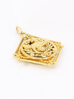 Pendentif Chimère Art Nouveau or jaune nacre - Castafiore