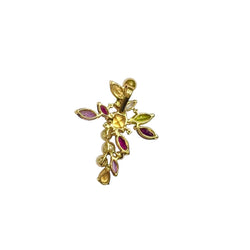 Pendentif CHRISTIAN LACROIX Croix multigemmes en or jaune - Castafiore