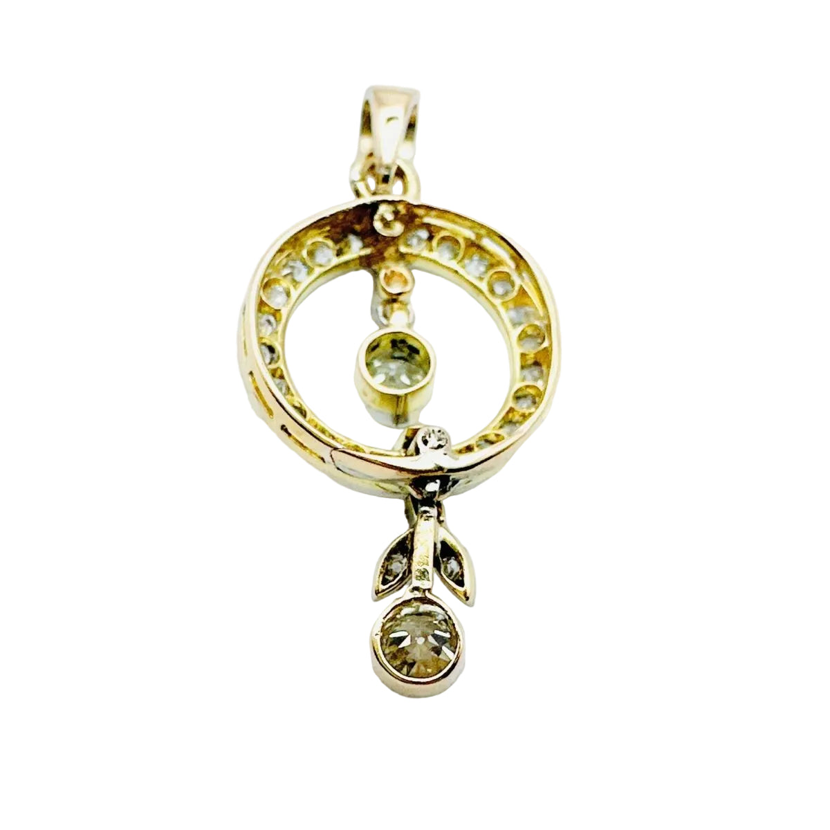 Pendentif circulaire articulé en or blanc et diamants - Castafiore