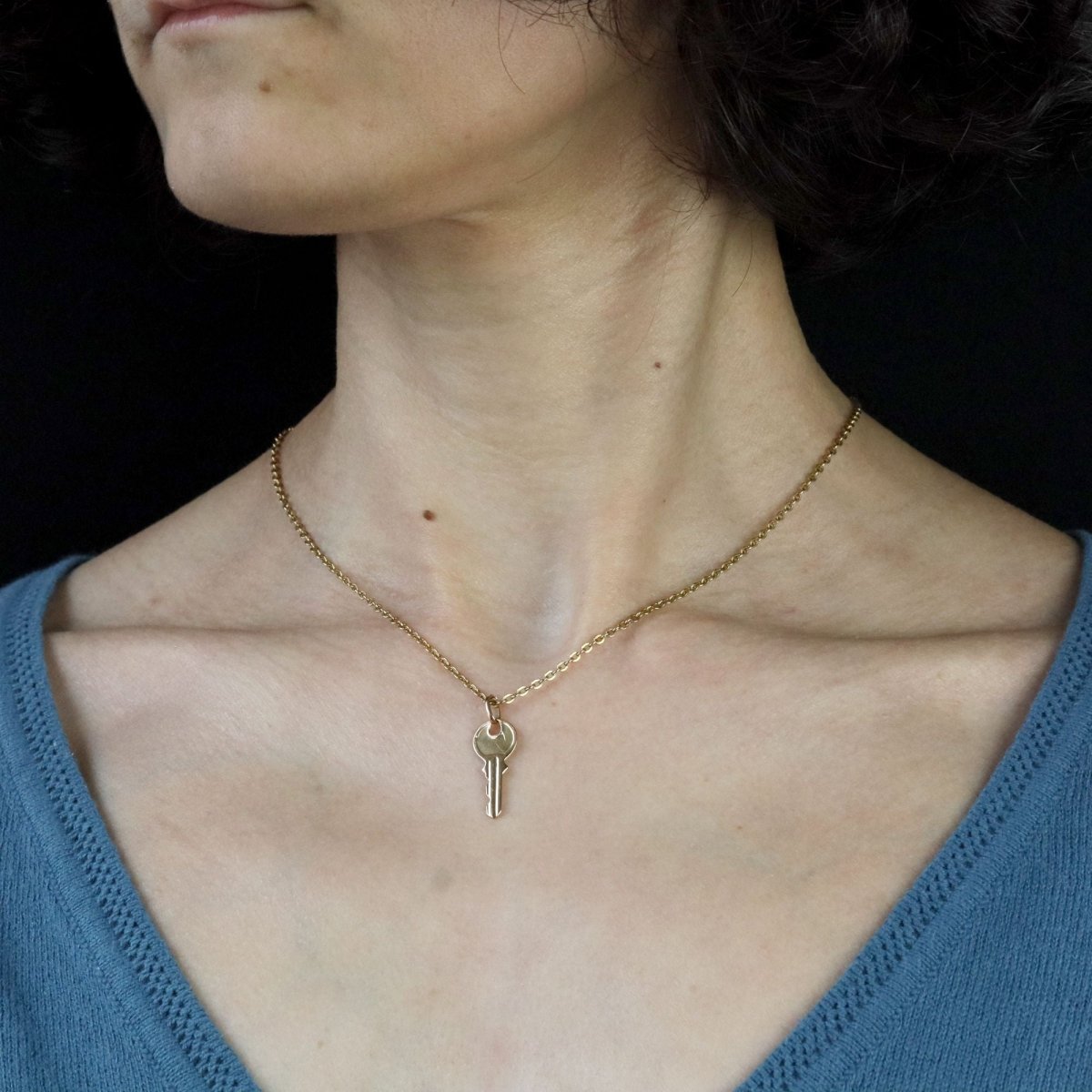 Pendentif clé en or jaune - Castafiore