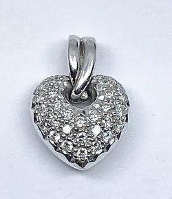 Pendentif cœur en or blanc 18 carats serti de 29 diamants - Castafiore