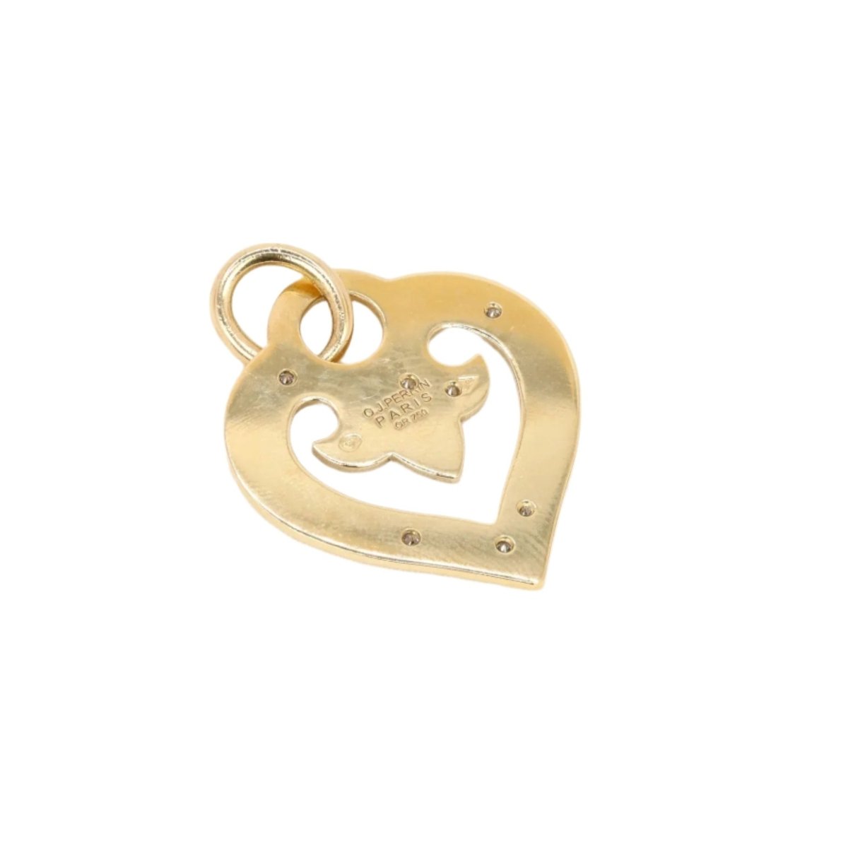 Pendentif coeur OJ PERRIN en or jaune et diamant - Castafiore