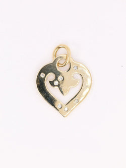Pendentif coeur OJ Perrin or jaune diamants - Castafiore