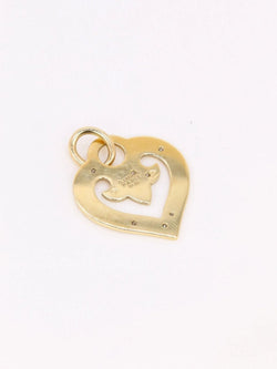 Pendentif coeur OJ Perrin or jaune diamants - Castafiore