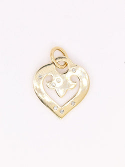 Pendentif coeur OJ Perrin or jaune diamants - Castafiore