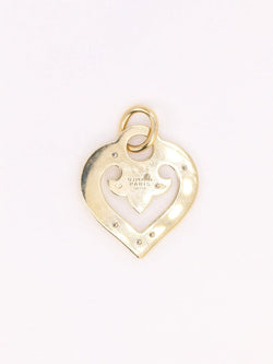 Pendentif coeur OJ Perrin or jaune diamants - Castafiore