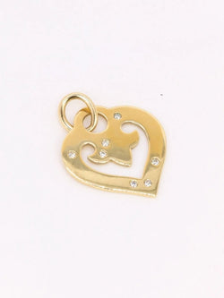 Pendentif coeur OJ Perrin or jaune diamants - Castafiore