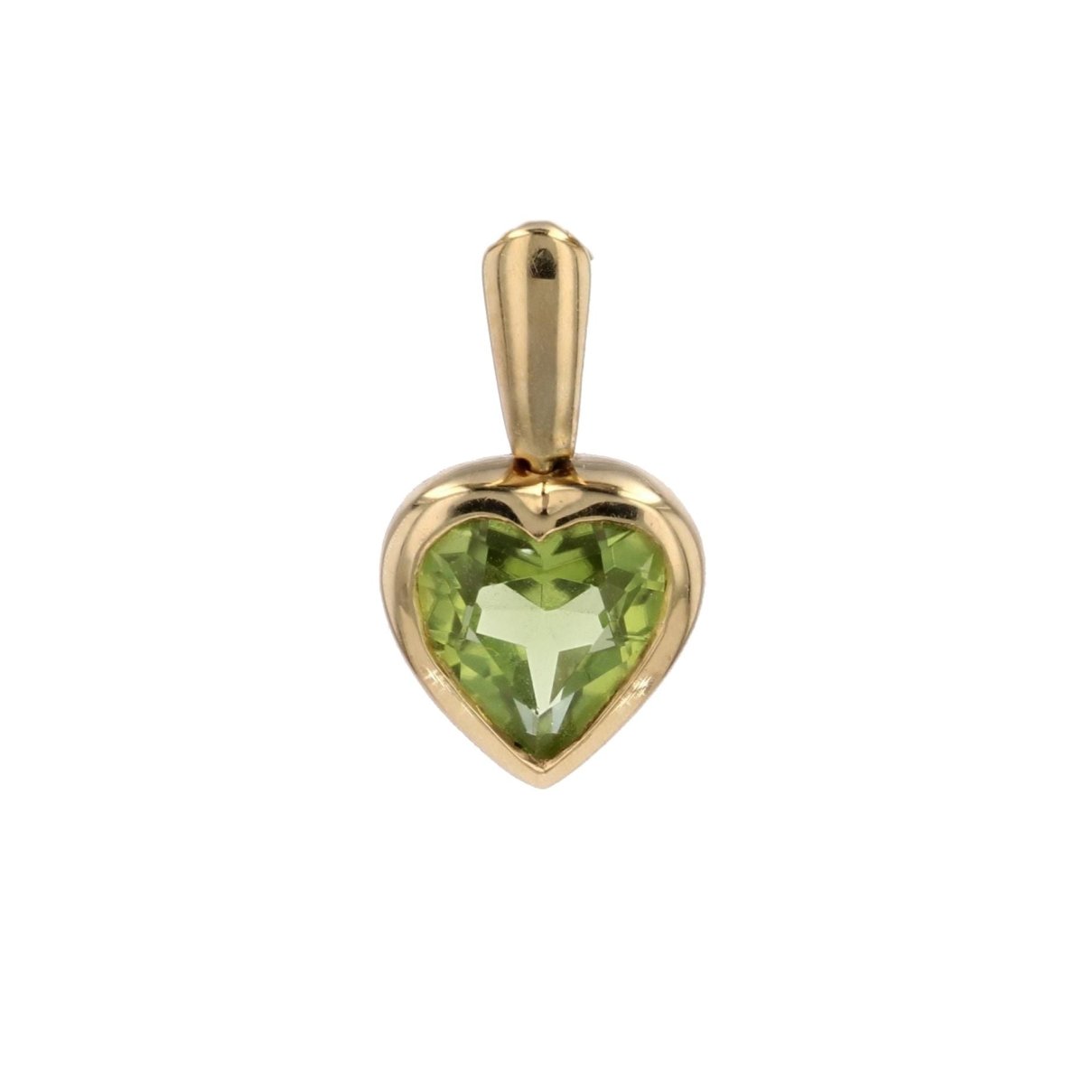 Pendentif cœur or jaune péridot - Castafiore