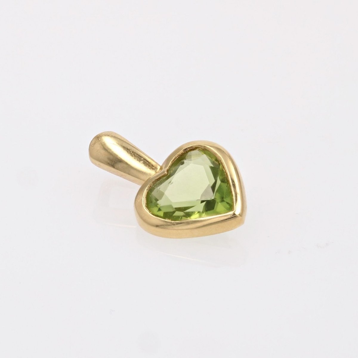 Pendentif cœur or jaune péridot - Castafiore