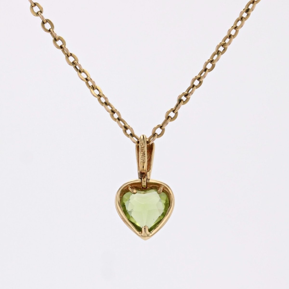 Pendentif cœur or jaune péridot - Castafiore
