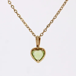 Pendentif cœur or jaune péridot - Castafiore