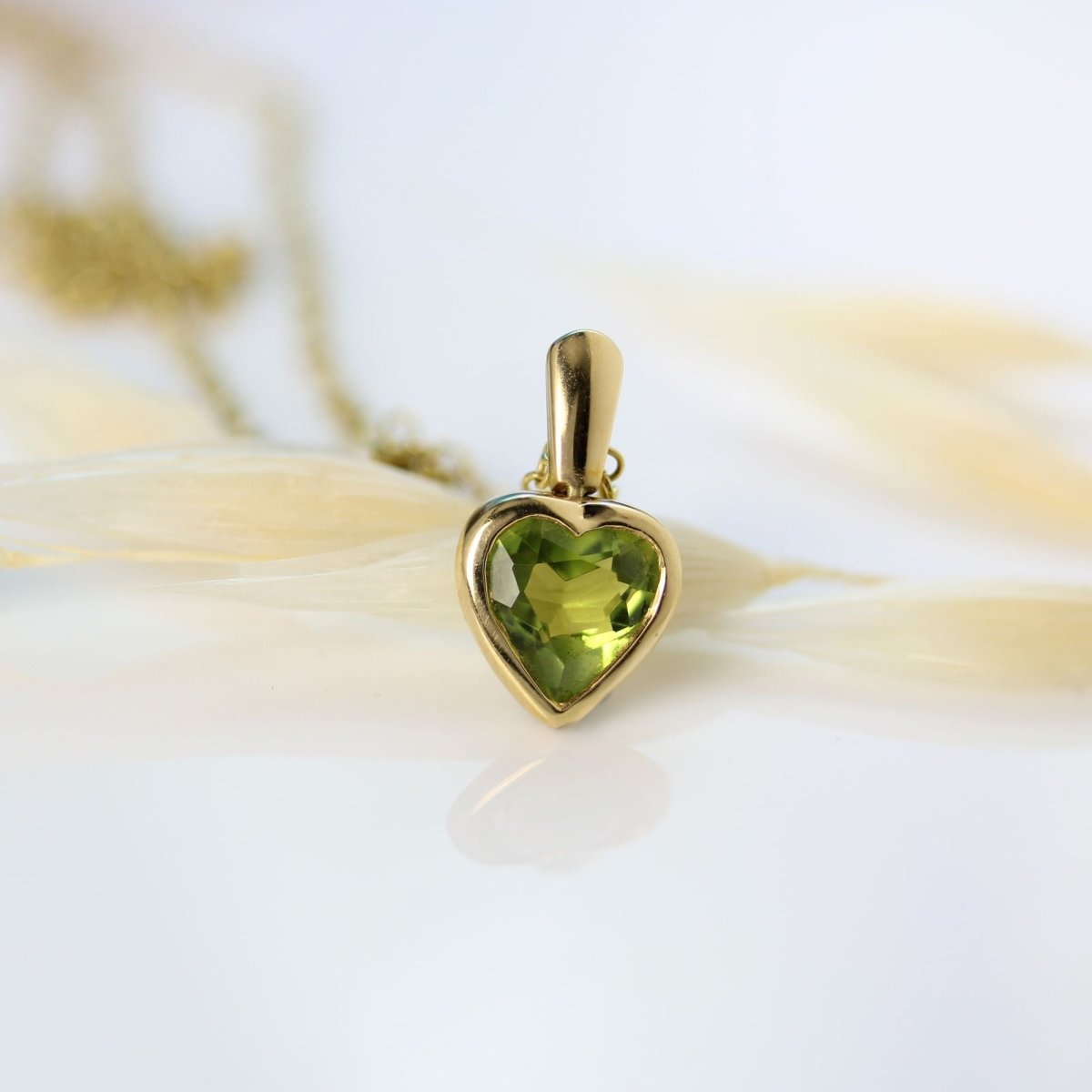Pendentif cœur or jaune péridot - Castafiore